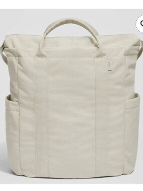 AWAY Travel Crossbody Tote Bag Beige Nylon Multi Pocket Shoulder Bag Everyday